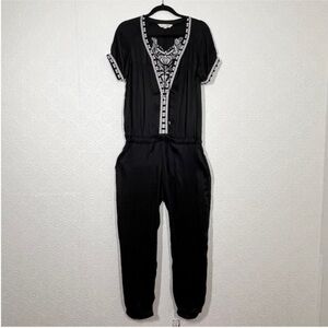 Black Embroidered Jumpsuit